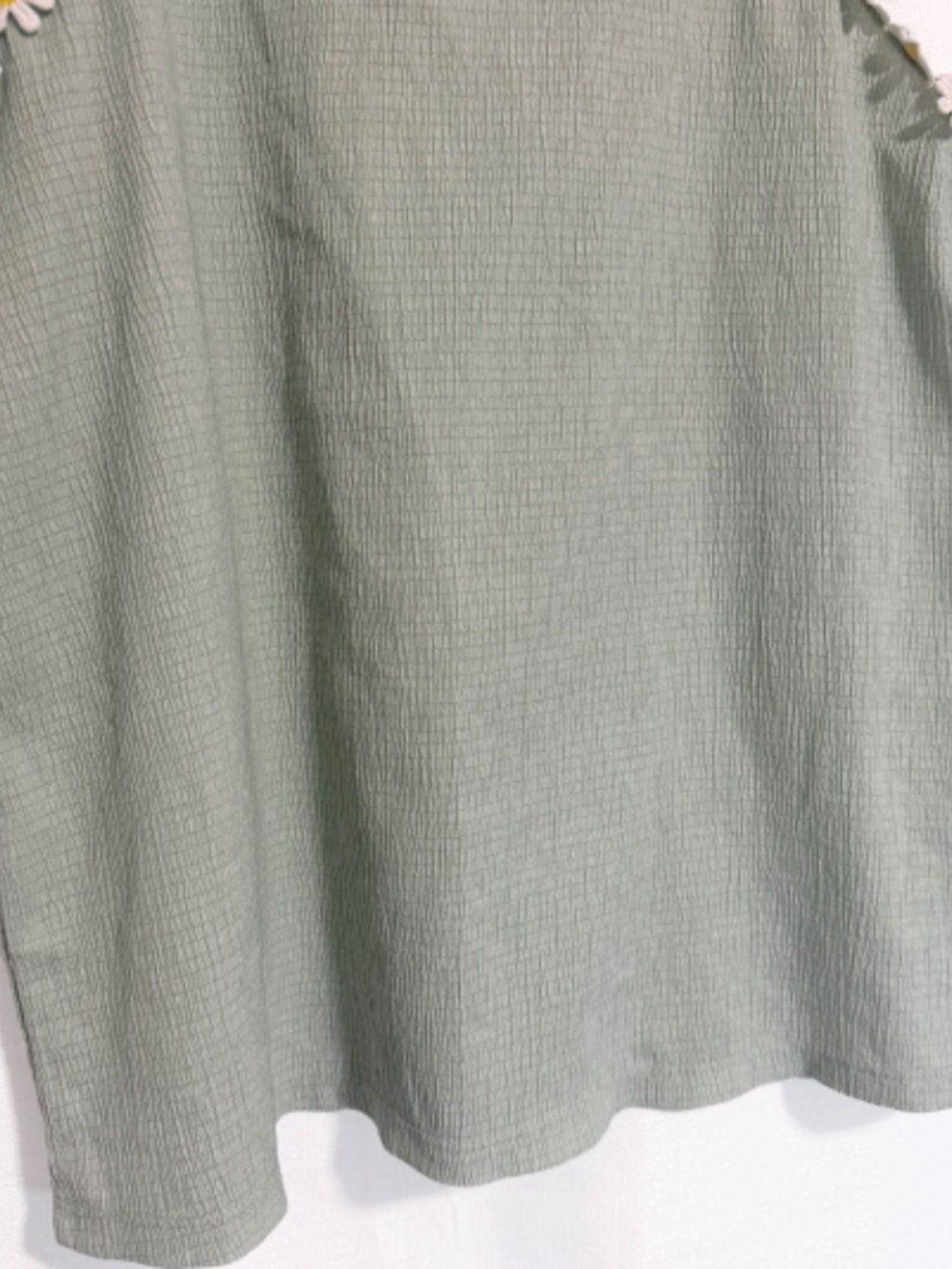 Vintage 90s Kikit Sage Green Daisy Trim Boho Camisole Tanktop Size Medium - Picture 6 of 10